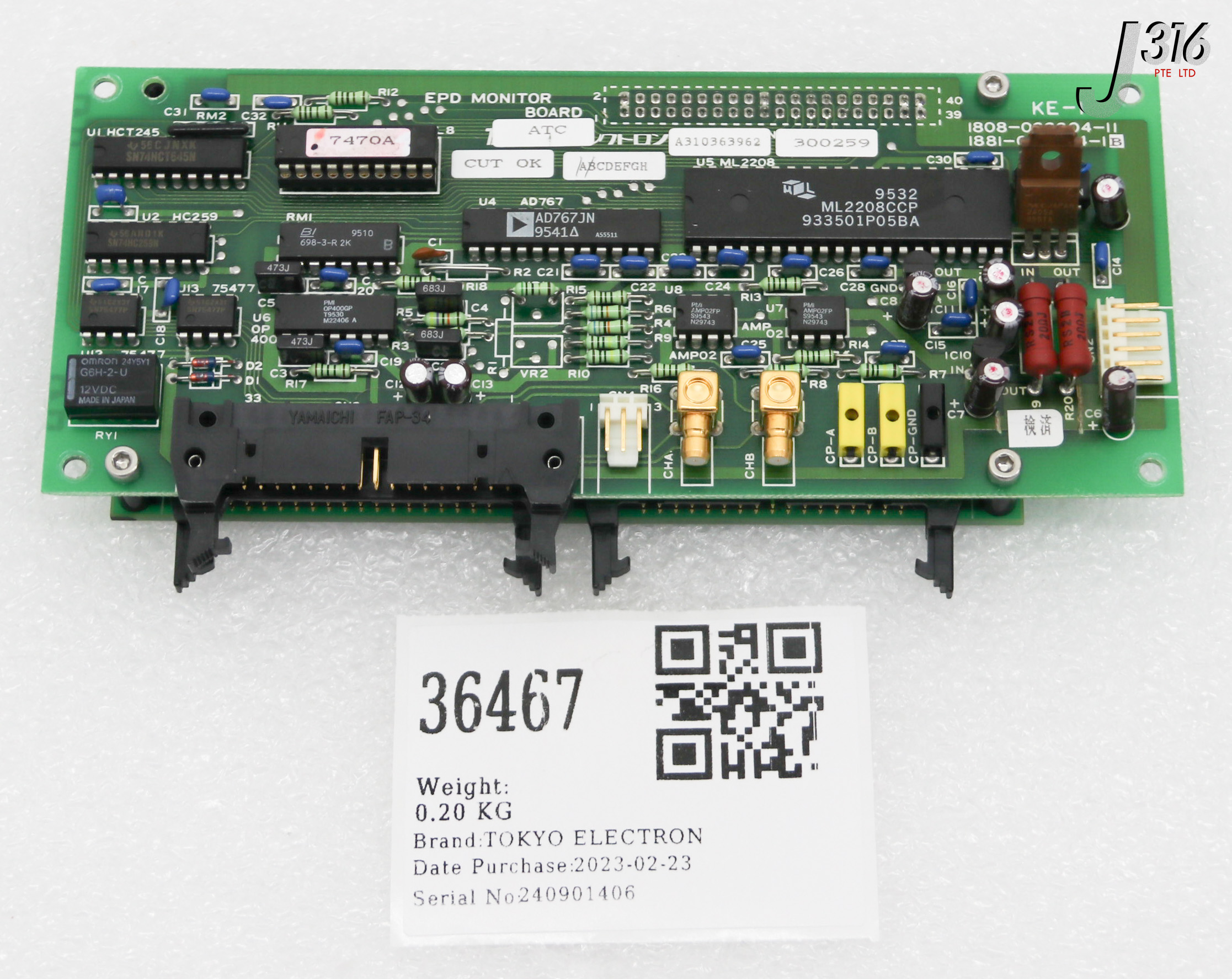 board まとめ 36467 TOKYO ELECTRON PCB,EPD MON BD 1808-022004-11 W/881-621473-1